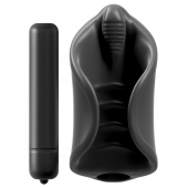 Чёрный мастурбатор Vibrating Silicone Stimulator с вибрацией - Pipedream - в Брянске купить с доставкой