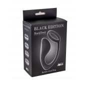 Чёрное эрекционное кольцо с анальной пробкой Button Anal Plug - Lola Games - в Брянске купить с доставкой