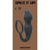 Серое эрекционное кольцо Sensation с анальным стимулятором - Lola Games - в Брянске купить с доставкой