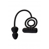 Чёрное эрекционное кольцо с вибропулькой и анальным хвостом - Erotist Adult Toys - в Брянске купить с доставкой