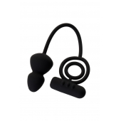 Чёрное эрекционное кольцо с вибростимулятором и анальным хвостом - Erotist Adult Toys - в Брянске купить с доставкой