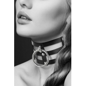 Чёрный тройной чокер с большим кольцом - Bijoux Pour Toi - купить с доставкой в Брянске