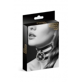 Чёрный тройной чокер с большим кольцом - Bijoux Pour Toi - купить с доставкой в Брянске