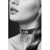 Узенький ошейник из полиуретана с кольцом - Bijoux Pour Toi - купить с доставкой в Брянске