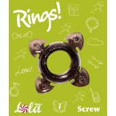 Чёрное эрекционное кольцо Rings Screw - Lola Games - в Брянске купить с доставкой