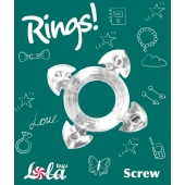 Прозрачное эрекционное кольцо Rings Screw - Lola Games - в Брянске купить с доставкой