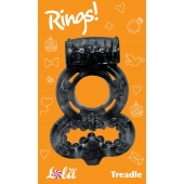 Чёрное эрекционное кольцо Rings Treadle с подхватом - Lola Games - в Брянске купить с доставкой