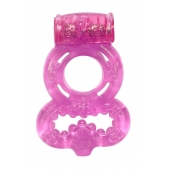 Розовое эрекционное кольцо Rings Treadle с подхватом - Lola Games - в Брянске купить с доставкой