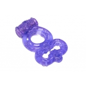 Фиолетовое эрекционное кольцо Rings Treadle с подхватом - Lola Games - в Брянске купить с доставкой
