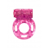 Розовое эрекционное кольцо с вибрацией Rings Axle-pin - Lola Games - в Брянске купить с доставкой