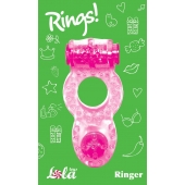 Розовое эрекционное кольцо с вибрацией Rings Ringer - Lola Games - в Брянске купить с доставкой