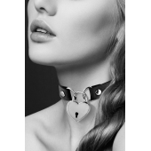 Черный чокер с замком в форме сердца - Bijoux Pour Toi - купить с доставкой в Брянске