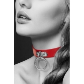 Красный узенький чокер с кольцом - Bijoux Pour Toi - купить с доставкой в Брянске