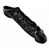 Чёрная увеличивающая насадка на член Mamba Cock Sheath Packaged - 16,5 см. - XR Brands - в Брянске купить с доставкой