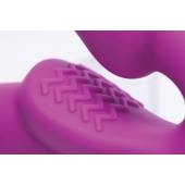 Ярко-розовый безремневой вибрострапон Evoke Vibrating Strapless Silicone Strap-on Dildo - XR Brands - купить с доставкой в Брянске