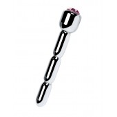 Серебристый уретральный плаг со стразом - 7 см. - ToyFa - купить с доставкой в Брянске