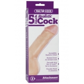 Насадка-реалистик для трусиков Vac-U-Lock 5  Realistic - 12,7 см. - Doc Johnson - купить с доставкой в Брянске