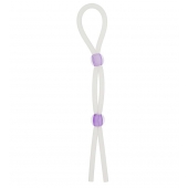 Прозрачное эрекционное кольцо-лассо SILICONE LASSO COCK RING DUAL BEADS - NMC - в Брянске купить с доставкой