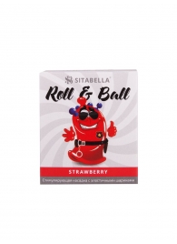 Стимулирующий презерватив-насадка Roll   Ball Strawberry - Sitabella - купить с доставкой в Брянске