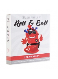 Стимулирующий презерватив-насадка Roll   Ball Strawberry - Sitabella - купить с доставкой в Брянске