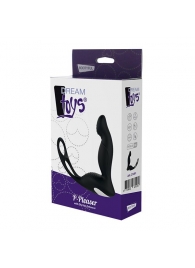 Черный вибромассажер простаты P-PLEASER W ERECTION ENHANCE - Dream Toys - в Брянске купить с доставкой