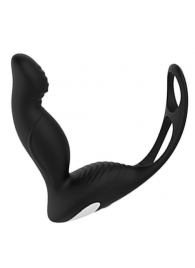 Черный вибромассажер простаты P-PLEASER W ERECTION ENHANCE - Dream Toys - в Брянске купить с доставкой