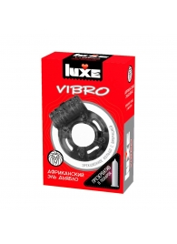 Чёрное эрекционное виброкольцо Luxe VIBRO  Африканский Эль Дьябло  + презерватив - Luxe - в Брянске купить с доставкой