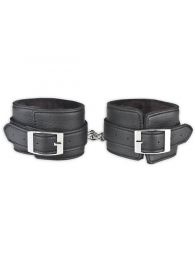 Черные фиксаторы для ног на цепи с мехом внутри - Lux Fetish - купить с доставкой в Брянске