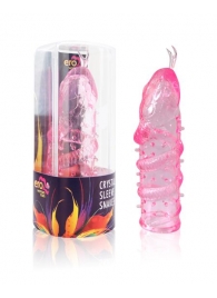 Закрытая рельефная насадка Crystal sleeve snakes в виде змеи с усиками - 14 см. - Erowoman-Eroman - в Брянске купить с доставкой