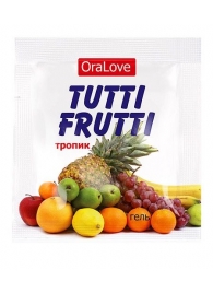 Пробник гель-смазки Tutti-frutti со вкусом тропических фруктов - 4 гр. - Биоритм - купить с доставкой в Брянске