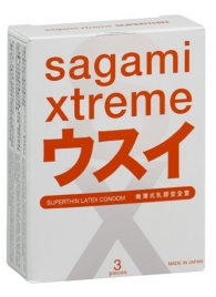 Ультратонкие презервативы Sagami Xtreme SUPERTHIN - 3 шт. - Sagami - купить с доставкой в Брянске