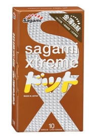 Презервативы Sagami Xtreme FEEL UP с точечной текстурой и линиями прилегания - 10 шт. - Sagami - купить с доставкой в Брянске