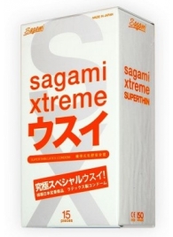 Ультратонкие презервативы Sagami Xtreme SUPERTHIN - 15 шт. - Sagami - купить с доставкой в Брянске