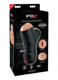 Мастурбатор в колбе с двумя тоннелями Double Penetration Vibrating Stroker - Pipedream - в Брянске купить с доставкой