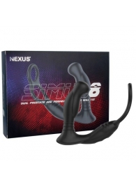Черная анальная пробка NEXUS SIMUL8 с фиксацией на теле кольцами - Nexus Range - в Брянске купить с доставкой
