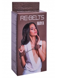 Коричневые кожаные наручники Maya - Rebelts - купить с доставкой в Брянске