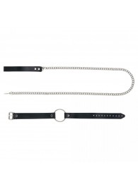 Черный поводок и чокер с кольцом Rada - Rebelts - купить с доставкой в Брянске