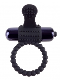 Черное эрекционное виброкольцо Vibrating Silicone Super Ring - Pipedream - в Брянске купить с доставкой