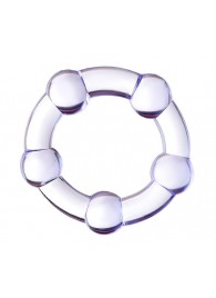 Фиолетовое эрекционное кольцо на пенис с бусинами - Штучки-дрючки - в Брянске купить с доставкой