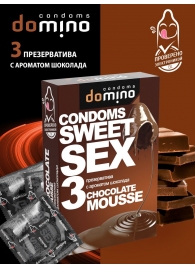 Презервативы для орального секса DOMINO Sweet Sex с ароматом шоколадного мусса - 3 шт. - Domino - купить с доставкой в Брянске