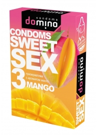 Презервативы для орального секса DOMINO Sweet Sex с ароматом манго - 3 шт. - Domino - купить с доставкой в Брянске