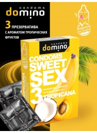 Презервативы для орального секса DOMINO Sweet Sex с ароматом тропических фруктов - 3 шт. - Domino - купить с доставкой в Брянске