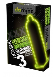 Презервативы DOMINO Neon Green со светящимся в темноте кончиком - 3 шт. - Domino - купить с доставкой в Брянске