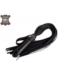 Черная плеть  Ковбой  с ручкой-фаллосом - 55 см. - Sitabella - купить с доставкой в Брянске