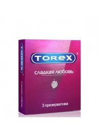 Презервативы Torex  Сладкая любовь  с ароматом клубники - 3 шт. - Torex - купить с доставкой в Брянске