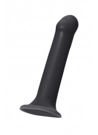 Черный фаллос на присоске Silicone Bendable Dildo L - 19 см. - Strap-on-me - купить с доставкой в Брянске