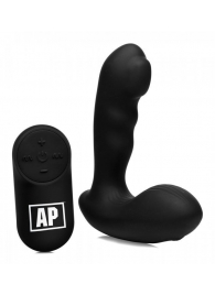 Черный стимулятор простаты Alpha-Pro 7X P-Milker Silicone Prostate Stimulator with Milking Bead - XR Brands - в Брянске купить с доставкой