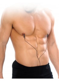 Черные электрические зажимы для сосков Shock Therapy Nipple Clamps - Pipedream - купить с доставкой в Брянске