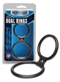 Чёрное двойное эрекционное кольцо Dual Rings Black - Dream Toys - в Брянске купить с доставкой