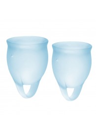 Набор голубых менструальных чаш Feel confident Menstrual Cup - Satisfyer - купить с доставкой в Брянске